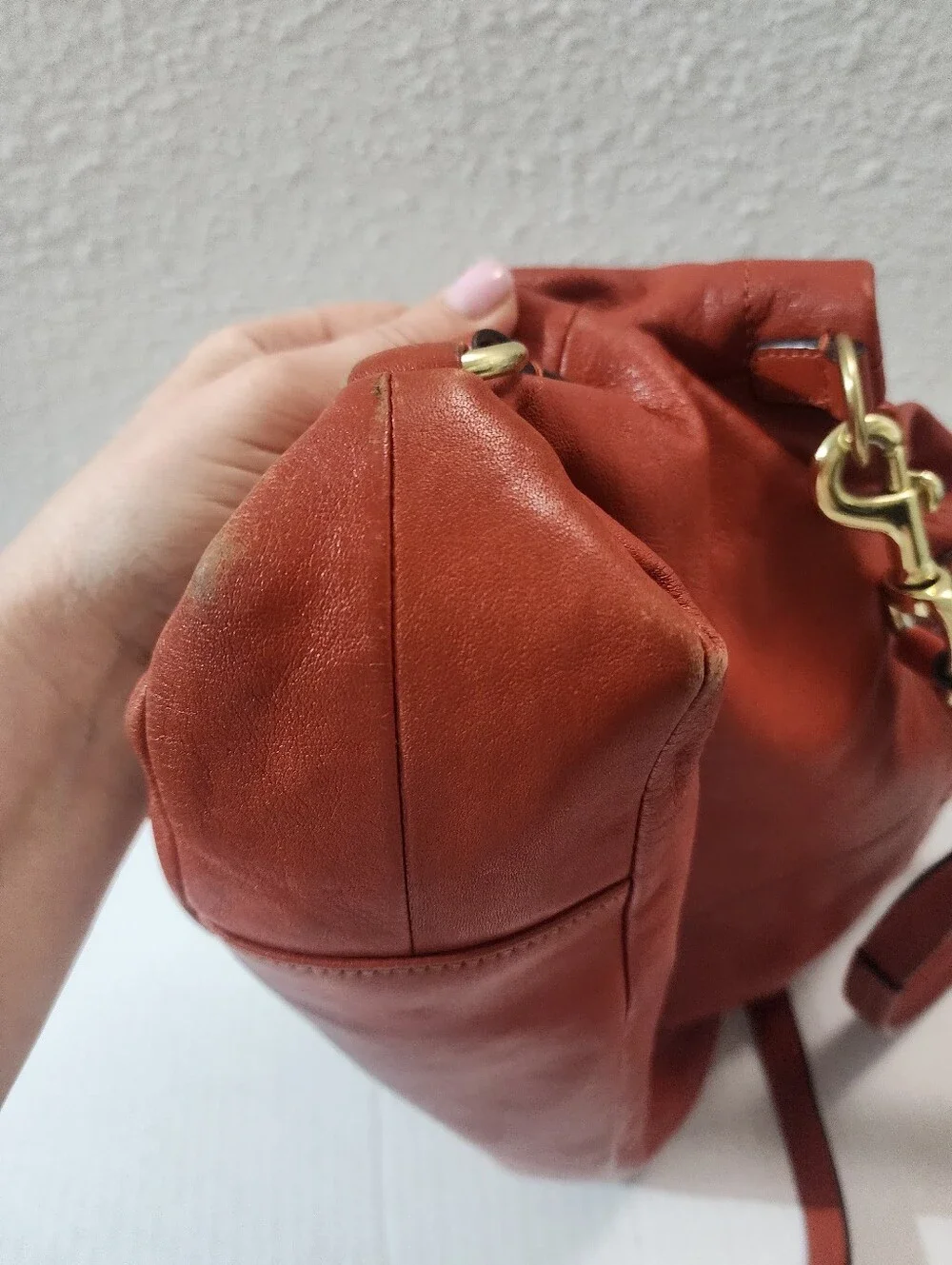 COACH Ashley Vermillion Orange Leather Satchel Shoulder Crossbody Bag Vintage
